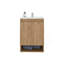 Meuble-lavabo mural Wright avec lavabo, 2 portes, tablette ouverte, lavabo intégré, chêne naturel Wright