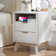 Hardester Vintage 2 - Drawer Nightstand with Charging Station, Bedside Table with Open Shelf