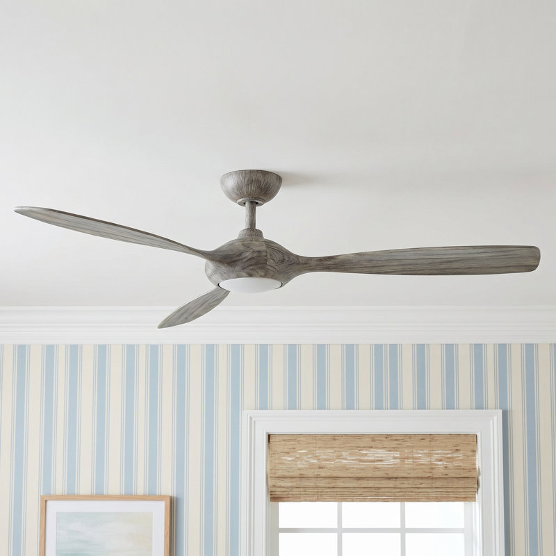 Kurt 60'' Ceiling Fan with LED Lights, Vintage Oak