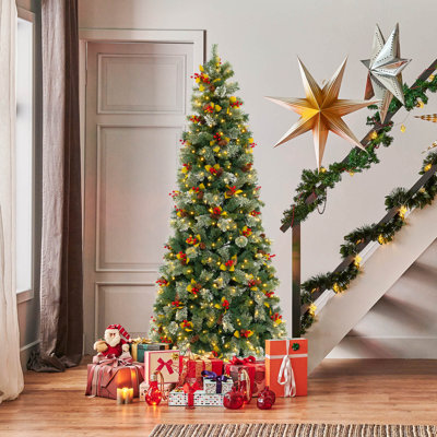 Artificial Xmas Tree With 1096 Branch Tips 460 Warm White Led Lights