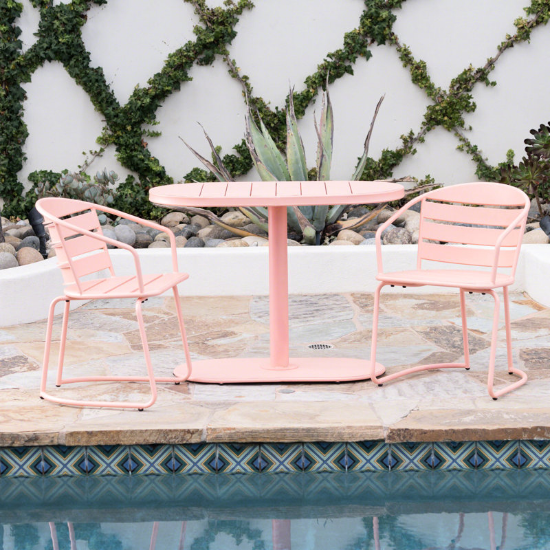 Mobilier d'extérieur en fer - Style bistro en corail