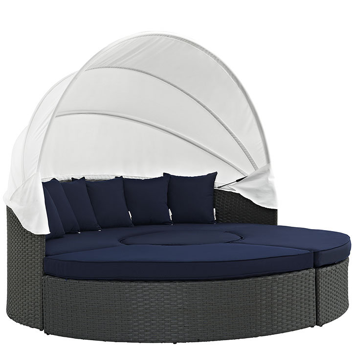 Lit de jour Sunbrella Modway, Toile bleu marine Sunbrella®