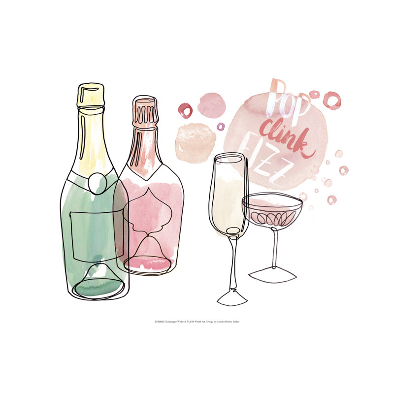Champagne Wishes I by Jennifer Paxton Parker - Wrapped Canvas Painting, 20cm H x 30cm W x 3.8cm D