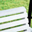 Banc de patio en bois avec porte-gobelets et chaînes