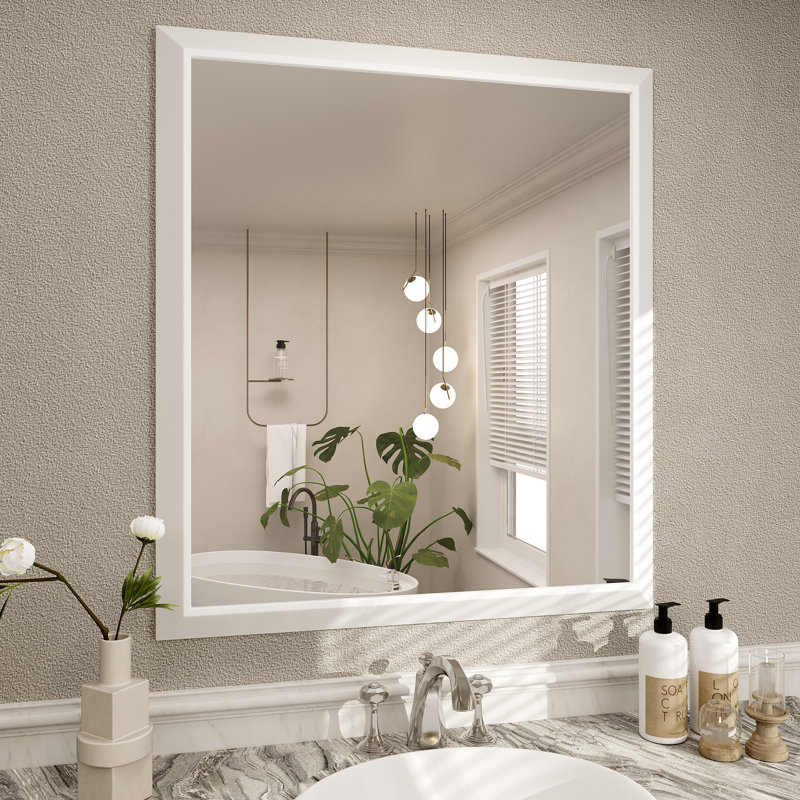 Miroir de meuble-lavabo mural Molly, 36 po x 32 po, Blanc