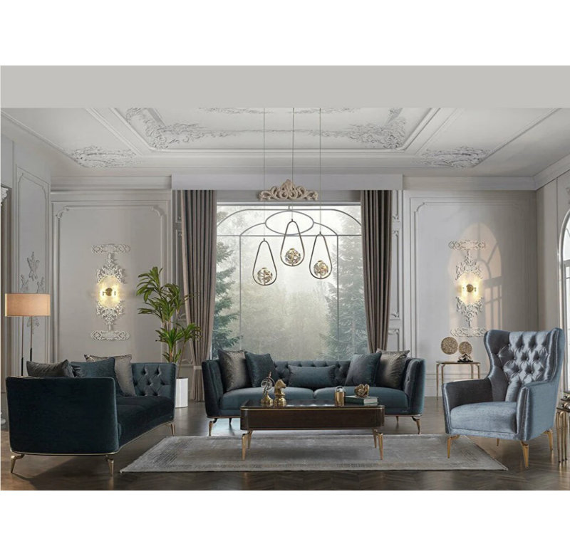 Deux fauteuils et deux chaises d'appoint Pavilion, Vert