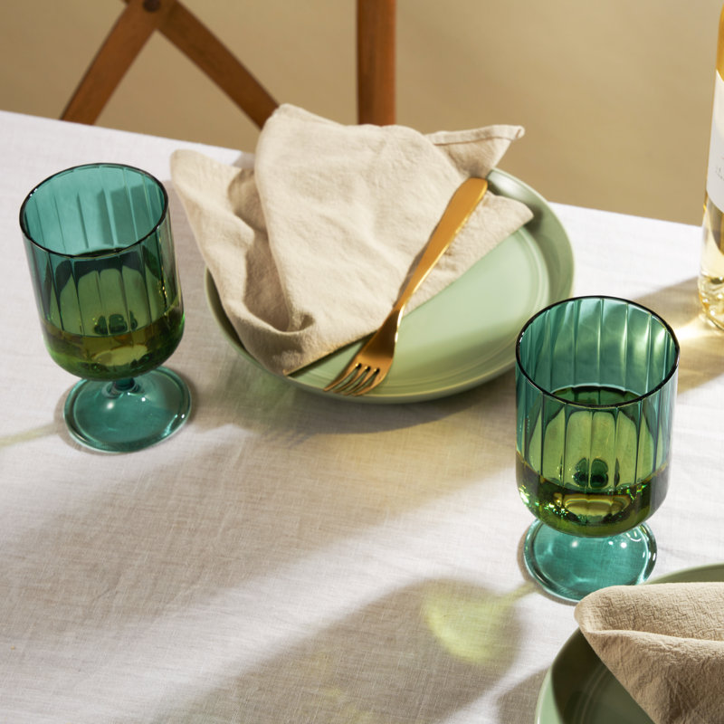 Ensemble de 2 verres à pied Malachite