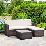 Lea-Anna Rattan Wicker 4 - Person Seating Group with Cushions