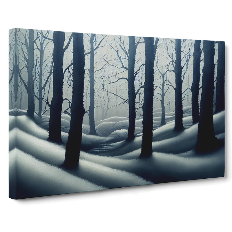 Snowy Winter Forest Vol.3 - Wrapped Canvas Painting, 35cm H x 50cm W x 3cm D