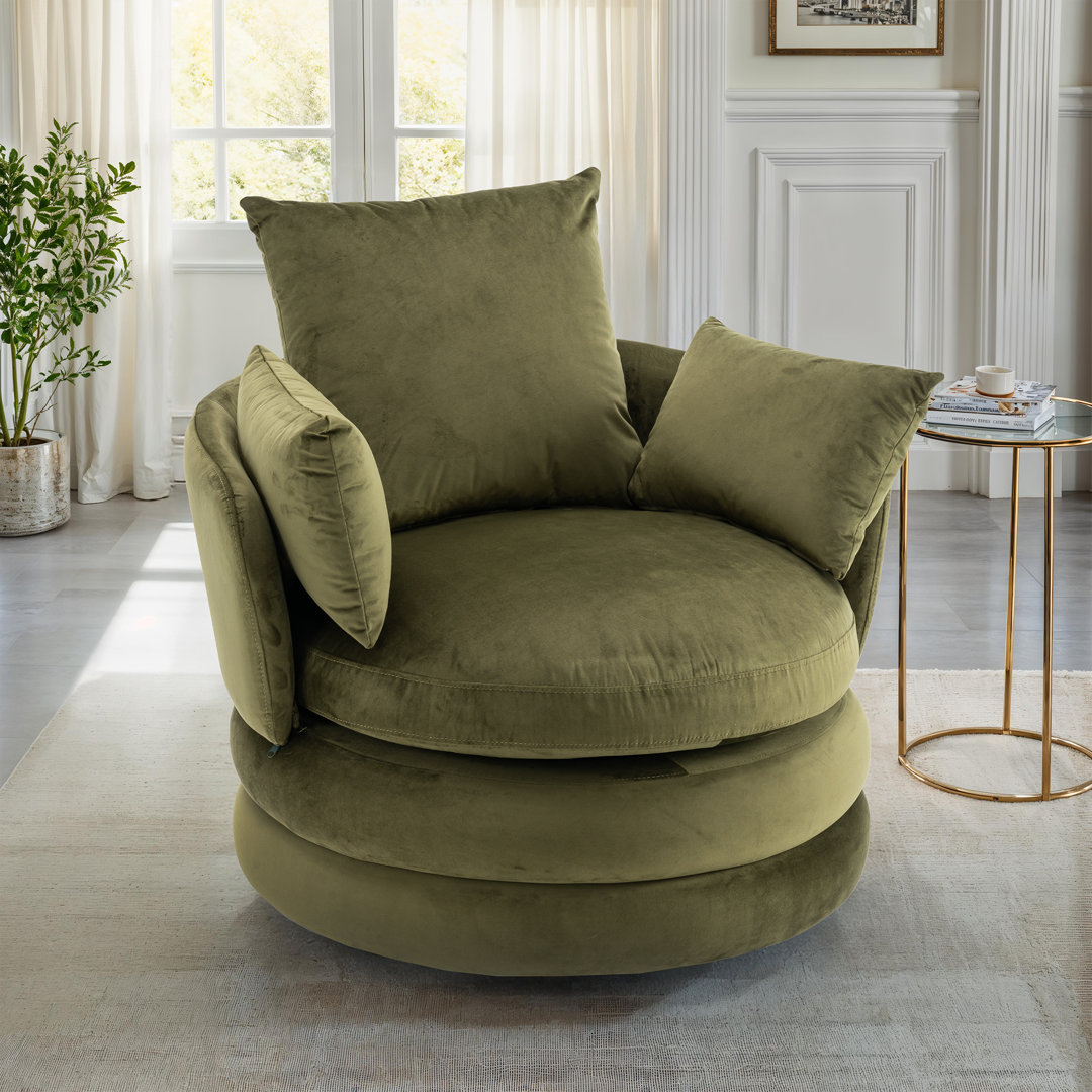 Upholstered Swivel Barrel Chair