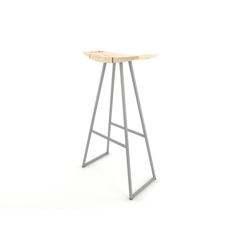 Robert Counter Stool with Metal Frame, Maple, Bar Stool (30" Seat Height), Gray