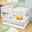 Lit superposé double en bois avec couchette simple et garde-corps Hommer-1524710418