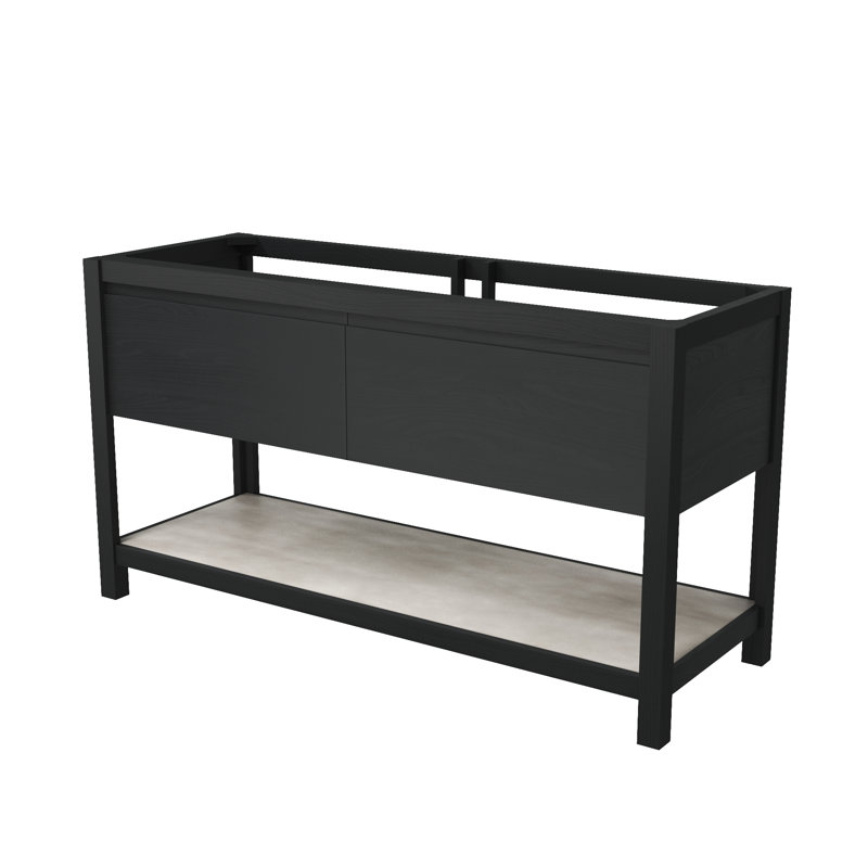 Base de meuble-lavabo simple 60 po Solace, Chêne minuit