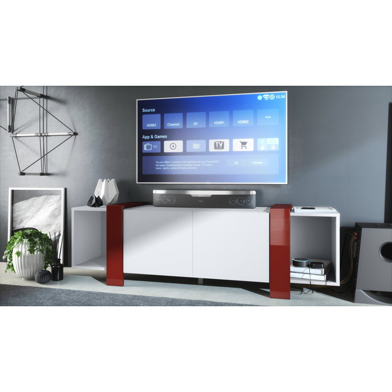 Abdas Unfinished for TVs up to 60", Bordeaux High Gloss