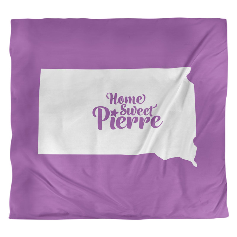 Housse de couette réversible simple Pierre South Dakota, Housse de couette pour grand lit, Violet, Microfibre