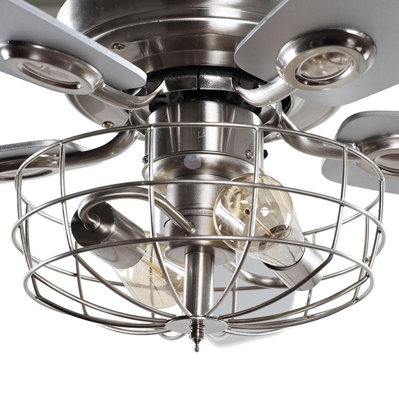 Paquette 52'' Ceiling Fan with Light Kit, Sand Nickel