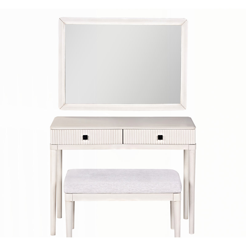 Vanity Desk with Mirror and Stool