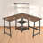 L-Shaped Steel Computer Desk with Built-In Electrical Outlet-61590592