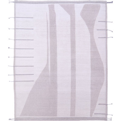 Tapis unique ivoire / gris 8 pi 3 po x 10 pi 4 po
