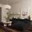 Chesnie Black Vegan Shearling 4-Piece Modular Sectional