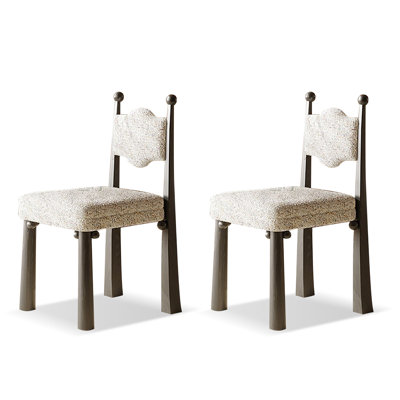 Black Solid back side Chair(Set of 2)