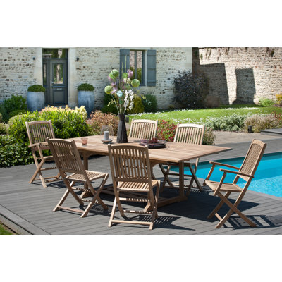 Woehler Foldable Outdoor Patio Dining Side Chair with Cushion