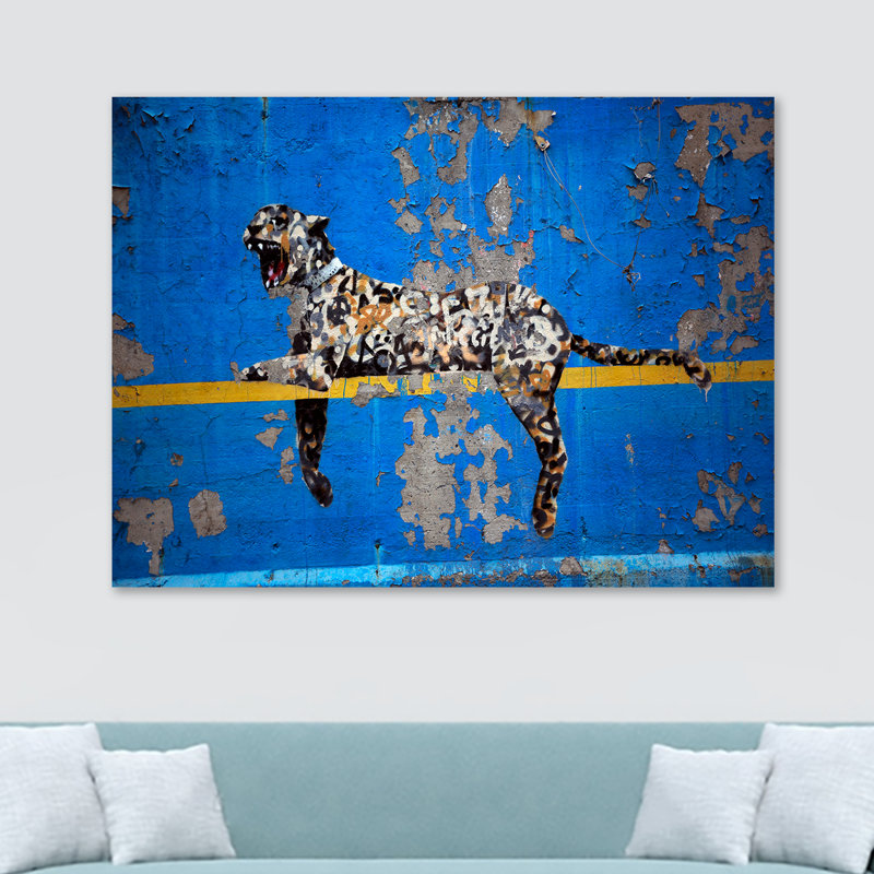 Banksy Bronx Zoo Leopard by Banksy - Wrapped Canvas Print, 20.5cm H x 30.5cm W x 3.8cm D