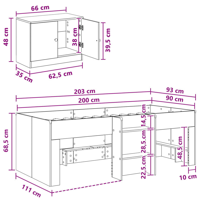 High Sleepers, European Single (90 x 200 cm)