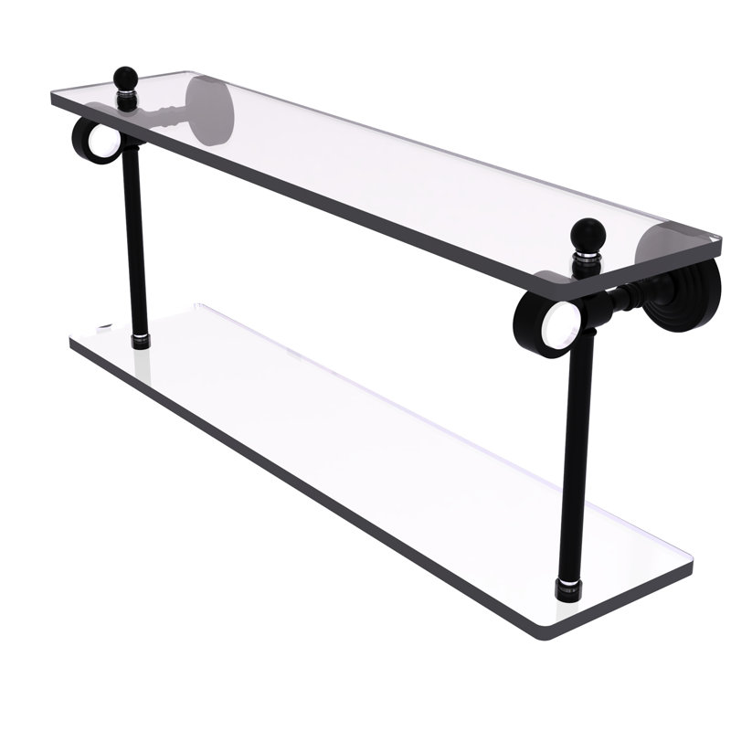 Étagère à 2 niveaux Jarrell, Noir mat, H 5,12 po x l 22 po x P 9,3 po