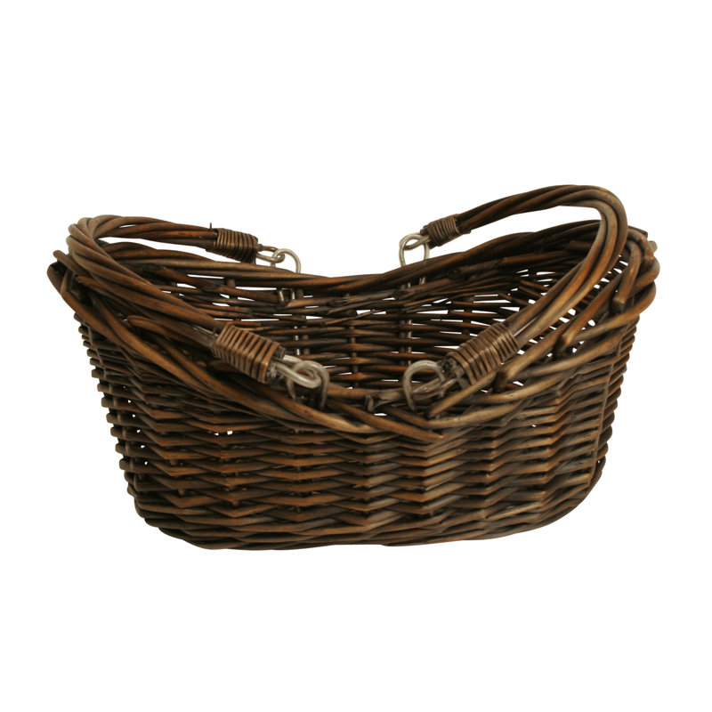 Panier de rangement décoratif, H 17 po x l 12 po x P 5,25 po, Marron foncé