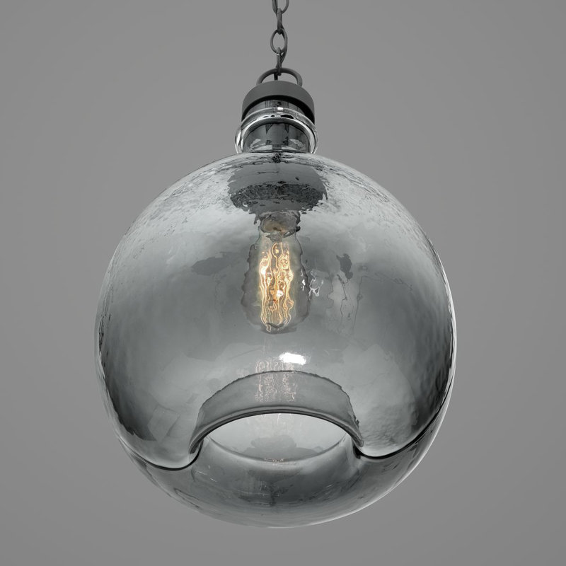 Luminaire suspendu en forme de globe à 1 lumière Rochester, Bronze antique