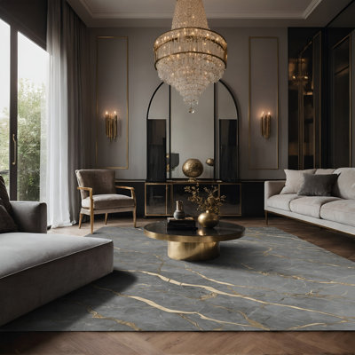 Tapis gris soyeux et moelleux