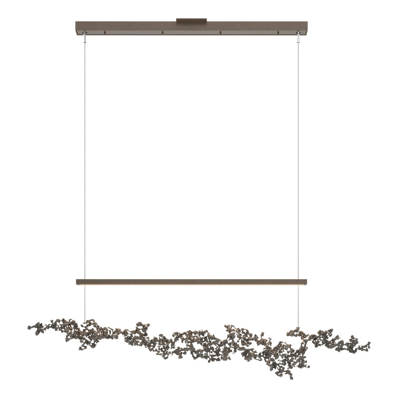 Luminaire suspendu linéaire à 1 lumière pour îlot de cuisine Coral, Fumée foncée, Bronze