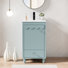 Petit meuble-lavabo simple 18 po avec comptoir en céramique Gamlet, robinet et rebord ondulé Gamlet