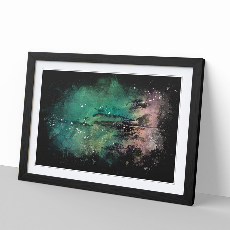 The Jurassic Coast in Dorset Paint Splash - Picture Frame Graphic Art, Black Framed, 36cm H x 48cm W x 2cm D