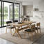 Table de salle à manger rectangulaire de 71 po avec pieds en métal en forme de X, table à grain de bois moderne pour 6 à 8 personnes-1198516236