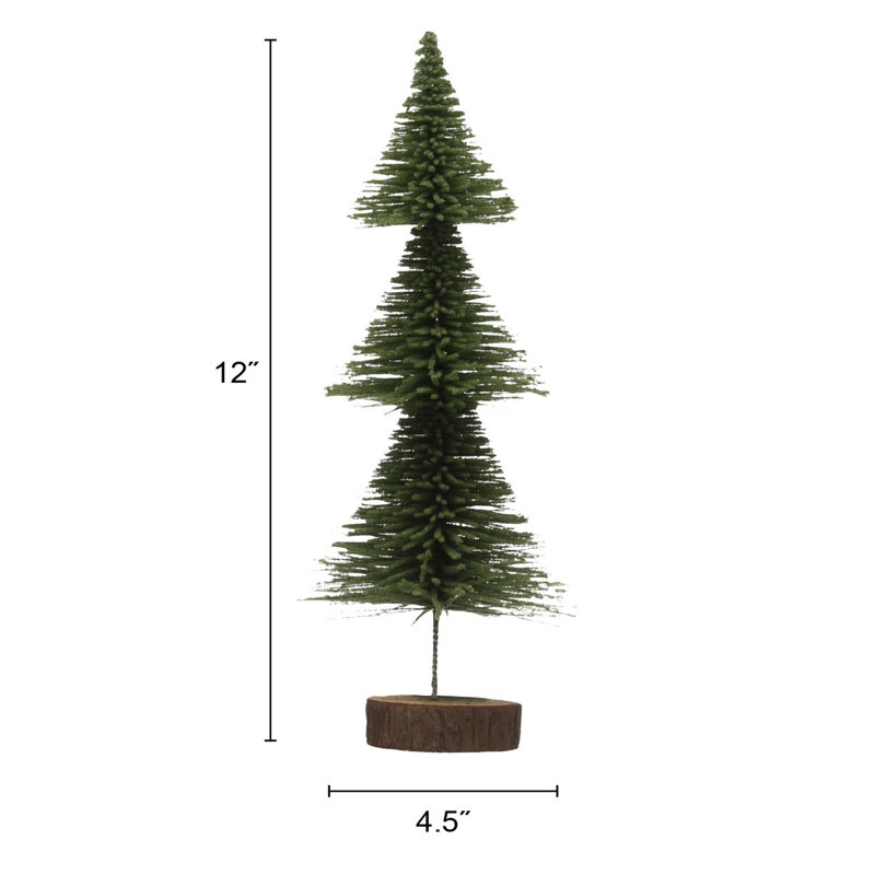 Arbre goupillon, H 12 po x l 4,5 po x P 4,5 po