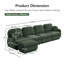 Canapé en L, canapé à assise profonde avec repose-pieds mobile, coussins ronds exquis et coussins de dossier matelassés