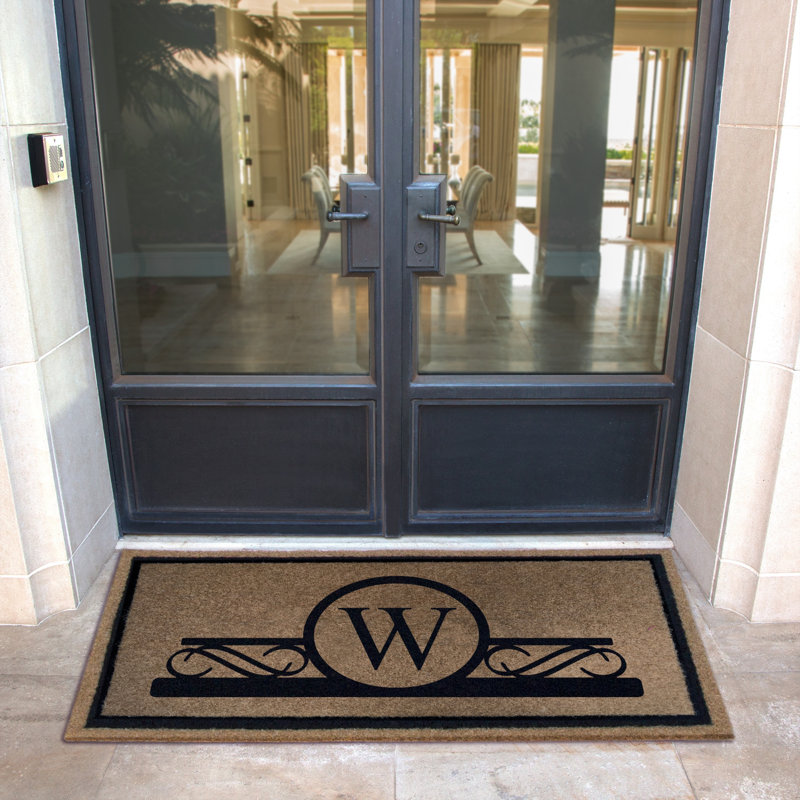 Tapis d'extérieur personnalisé antidérapant Blythdale, Brun clair, 60 po x 36 po