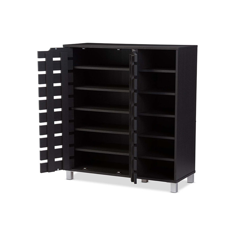 Arielle 24 Pair Shoe Storage Cabinet, Espresso