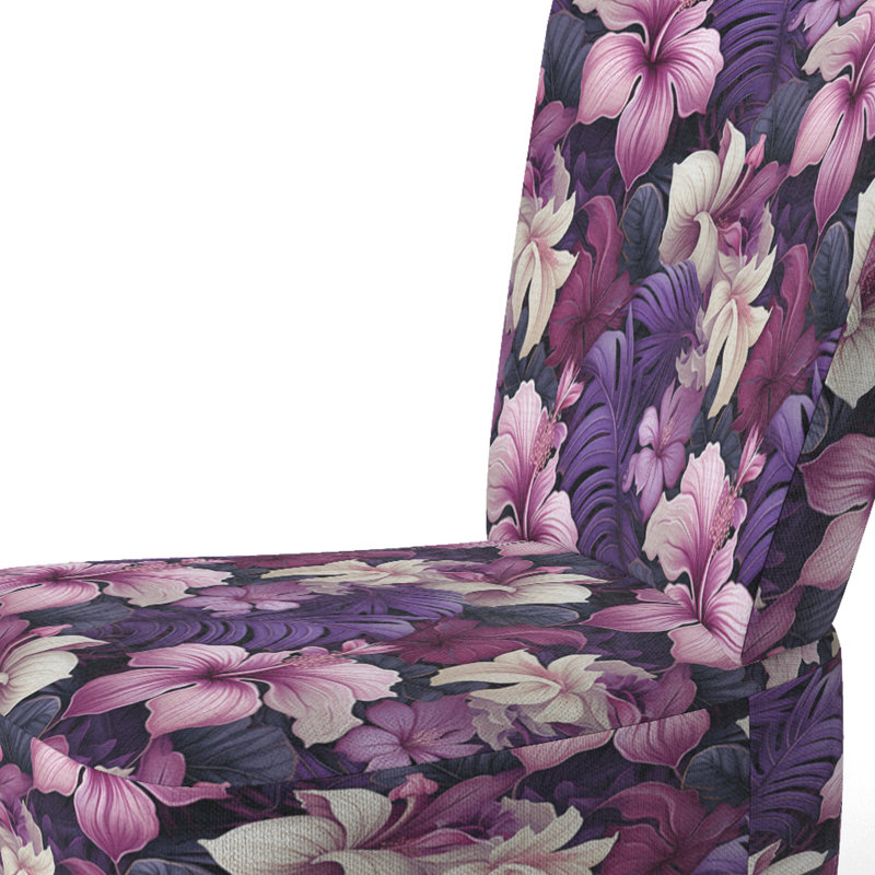 Chaise d'appoint rembourrée A, Motif de crépuscule tropical