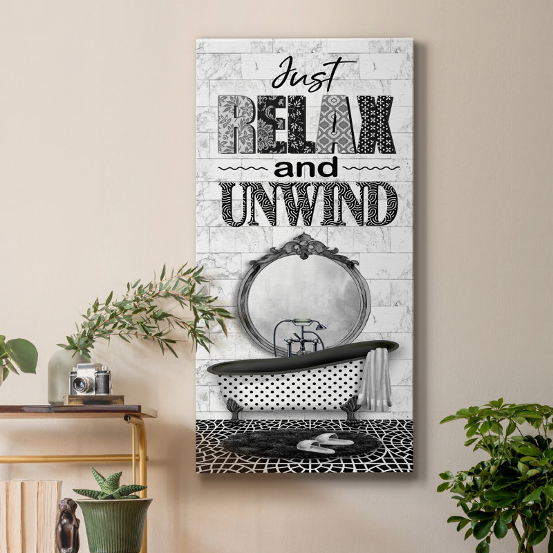 Just Relax - Art textuel sur toile tendue, H 40 po x l 20 po x P 1,5 po