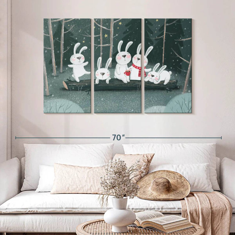 Winter Rabbits, 32" H x 50" W