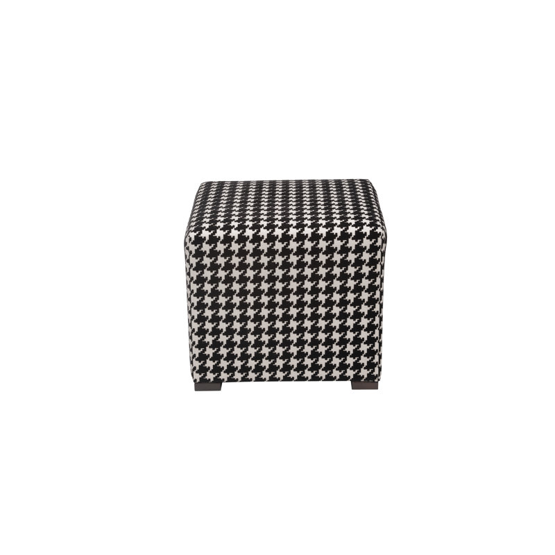 Dalery Upholstered Ottoman, Black/White 100% Polyester