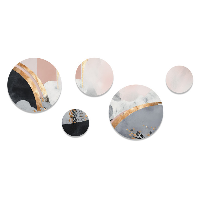 Rose Gold Unveiling Reverie IV - Abstract Floral Metal Wall Décor