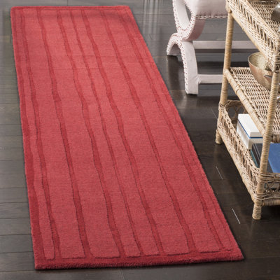 Tapis rayé en laine touffeté à la main Vermillion