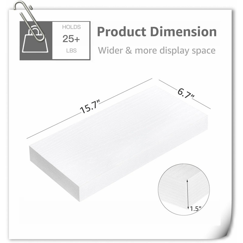 Wimer 4 Piece Solid Wood Floating Shelf, White