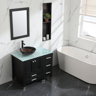 Ensemble de meuble-lavabo simple 37 "avec miroir