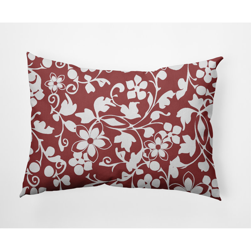 Coussin décoratif lombaire Evelyn, Rouge