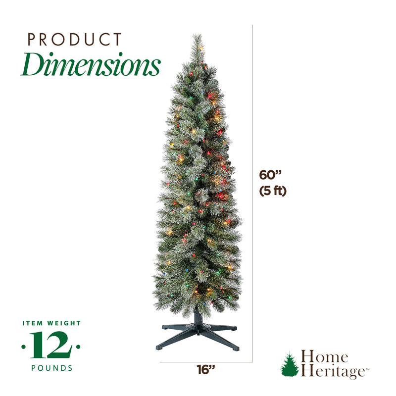 5-Foot Multi-Color Pre-Lit Pencil Pine Christmas Tree
